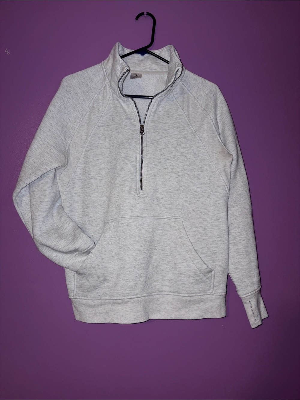 Light Gray Quarter-Zip Pullover Sweater